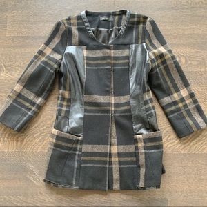 MM Couture flannel and faux leather jacket
